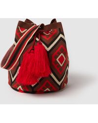 Piombo - Borsa Mare Con Nappe E Dettagli Etnici, Donna, Taglia - Lyst