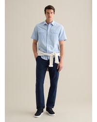 Piombo - Camicia Da Uomo Azzurra Regular Fit Con Colletto, Taglia - Lyst