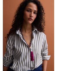 Piombo - Camicia Bianca A Righe Verdi - Lyst