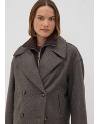 OVS - Giacca Grigia Doppiopetto Regular Fit Con Zip E Bottoni, Donna, Taglia - Lyst
