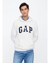 Gap - Felpa Bianca Con Cappuccio, Uomo, Taglia - Lyst