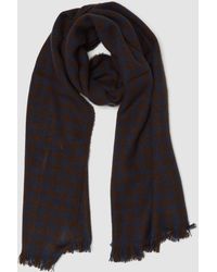 Piombo - Sciarpa Blu A Quadri Con Frange, Uomo, Taglia - Lyst