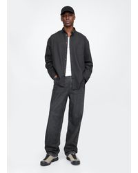 Gap - Pantaloni Denim Neri A Gamba Larga Uomo, Taglia - Lyst