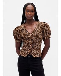 Gap - Camicia Con Stampa Leopardata, Donna, Taglia - Lyst