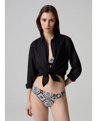 Piombo - Slip Bikini Con Fibbia Stampa Etnica, Donna, , Taglia - Lyst