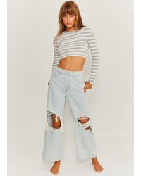 Tally Weijl - Jeans Straight Fit Cropped, Donna, , Taglia - Lyst