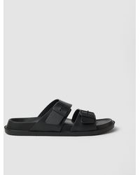 OVS - Sandali Neri Con Doppia Fascia E Fibbie, Uomo, Taglia - Lyst