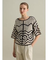 Piombo - T-Shirt Crochet Con Motivo Geometrico, Donna, Taglia - Lyst