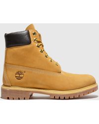 Timberland Leather 6" Premium Waterproof Boots Outdoor Boots in Black/Gold ( Black) for Men | Lyst