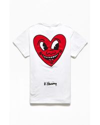 PacSun Keith Haring Heart T-shirt - White