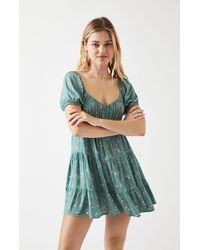 ae printed tiered babydoll dress