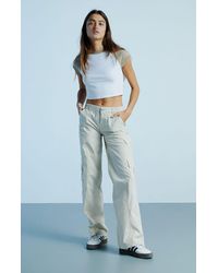 PacSun Off White Low Rise Baggy Cargo Pants