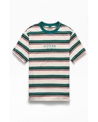mens guess striped tee