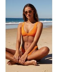 LA Hearts by PacSun Orange Katie V Cropped Bikini Top