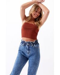 pacsun cherry paperbag shorts