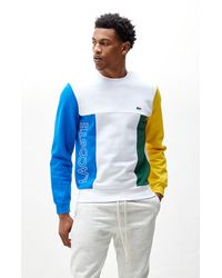 lacoste crew neck badge fleece sweatshirt