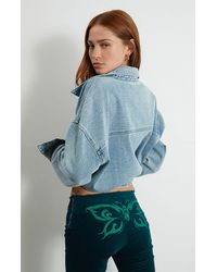 PacSun Teal Butterfly V-front Corduroy Low Rise Bootcut Pants - Blue