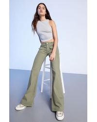PacSun - Olive Low Rise Cargo Flare Pants - Lyst