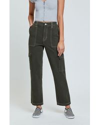 pacsun almost black utility cargo pants