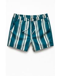 South Beach Striped 15" Swim Trunks - Blue
