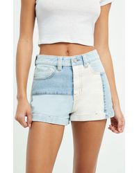 hopper patch denim shorts