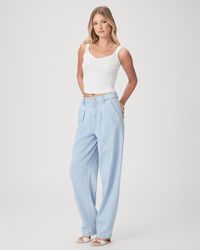 PAIGE - The Nines Collection // Pleated Bella Jeans - Lyst