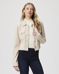 PAIGE - Cropped Pacey Denim Jacket - Lyst