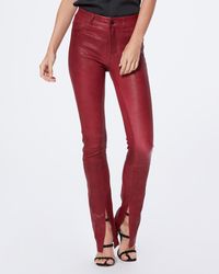PAIGE - Constance Leather Skinny Jeans - Lyst
