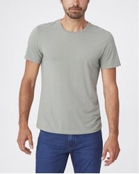 PAIGE Cash Crew Neck Tee Shirt- Soft Algae | Size 2x-large | Short Sleeves - Gray