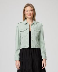 PAIGE - Cropped Pacey Denim Jacket - Lyst