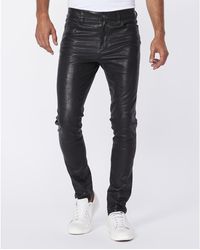 MEN'S LEATHER JEANS THIGH FIT OUTRAGEOUSLY LUXURY PANTS TROUSERS HOT 
