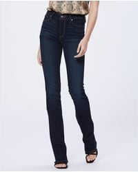 PAIGE Women's Manhattan Boot 32 High Rise Bootcut Jeans - Portrait Wash Stretch Denim | Flattering Fit - View #5