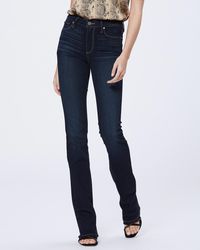 PAIGE - High Rise Manhattan Boot Jeans - Lyst