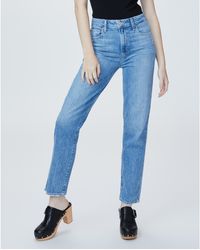 PAIGE Denim Stella Straight Jeans in Blue | Lyst