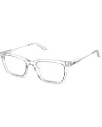 Pair Eyewear - Crystal Clear Acetate Metal Rectangle Eyeglasses - Lyst