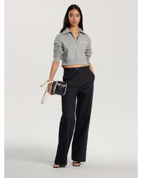 Palm Angels - Curved Logo Crop Polo Crew Long Sleeve - Lyst