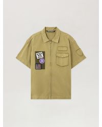 Palm Angels - Military Patch Zipped Shirt Army - Lyst