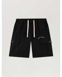 Palm Angels - Curved Logo Loose Cargo Shorts - Lyst