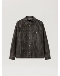 Palm Angels - Curved Logo Coated Overshirt Dark - Lyst