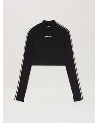 Palm Angels - Langärmeliges Cropped Baby T-Shirt Frau - Lyst