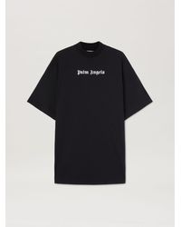 Palm Angels - Logo T-shirt Dress Black - Lyst