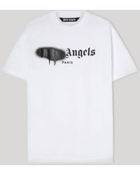 Palm Angels - Paris Spray Paint Logo White T-shirt - Lyst