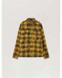 Palm Angels - Curved Logo Check Shirt Army - Lyst