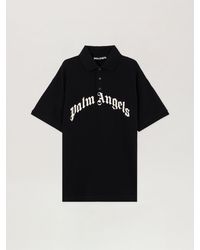 Palm Angels - Curved Logo Polo Shirt - Lyst