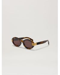 Palm Angels - Oval Havana Sunglasses with Monogram - Lyst