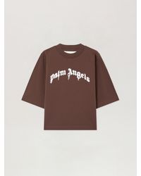 Palm Angels - Dripping Curved Logo Boxy T-Shirt - Lyst