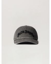 Palm Angels - Curved Logo Distressed Cap Anthracite - Lyst