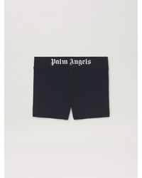 Palm Angels - Sport Shorts With Logo Band Donna - Lyst