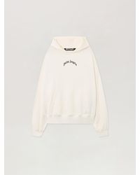 Palm Angels - Back Curved Logo Loose Hoodie Off - Lyst