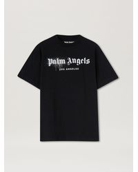 Palm Angels ラインストーンロゴ Tシャツ - ブラック